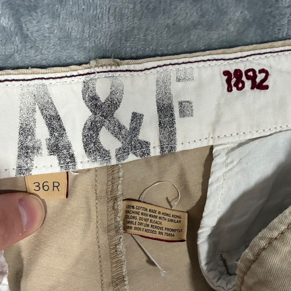 VTG Y2K Abercrombie Fitch Mens Khaki Chinos Straight Leg Pants Men's 36x30 - Picture 7 of 10
